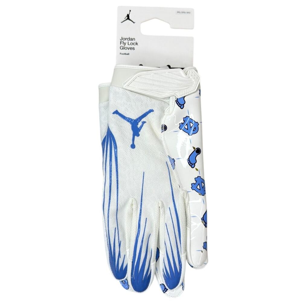 Nike Jordan UNC Tar Heels Team Issue Fly Lock Gloves Mens Size 3XL FN5494-175